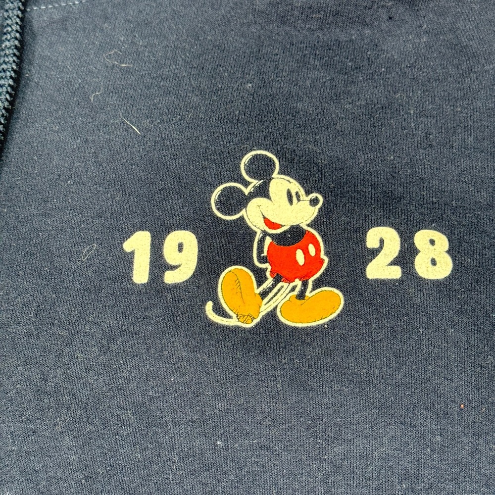Walt Disney World Mickey Mouse 1928 Hoodie XS Navy Full Zip Unisex Sweatshirt - Picture 7 of 11
